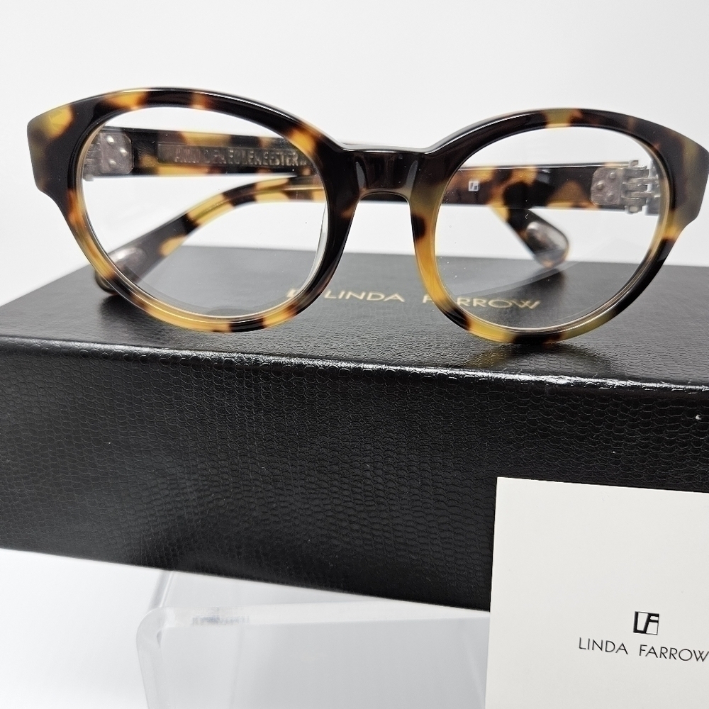 Linda Farrow X Ann Demeulemeester Tortoiseshell Oval Optical Eyeglass Frame — image 2 of 8